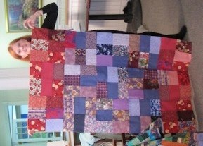 Frances finishes a quilt top