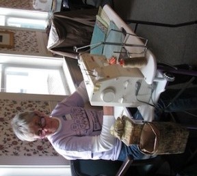 Jane sewing at Piecing for Parkinson's