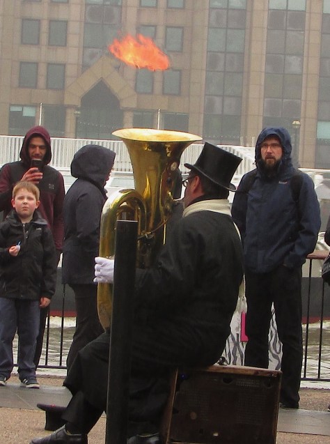 Flaming tuba-London